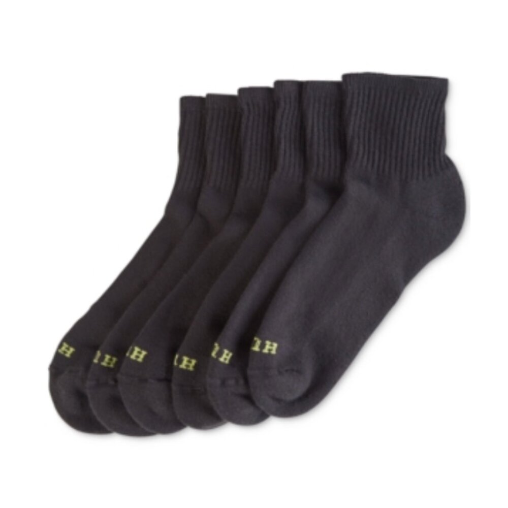 NWT Hue Women's Mini Crew 6 Pack Socks U10227 - Black
